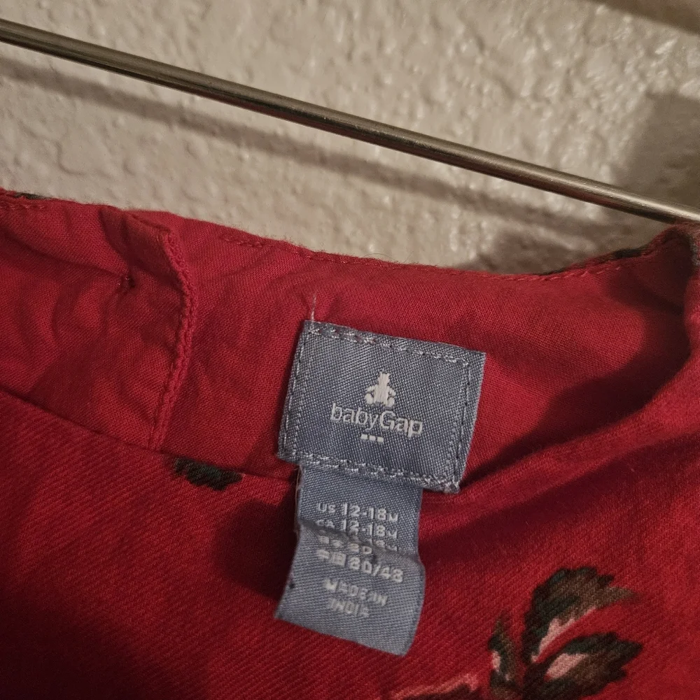 baby gap red roses dress, 12 - 18 months